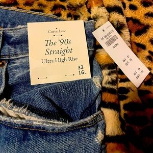 Abercrombie & Fitch Curve Love ‘90s Ultra High Rise Straight Jeans